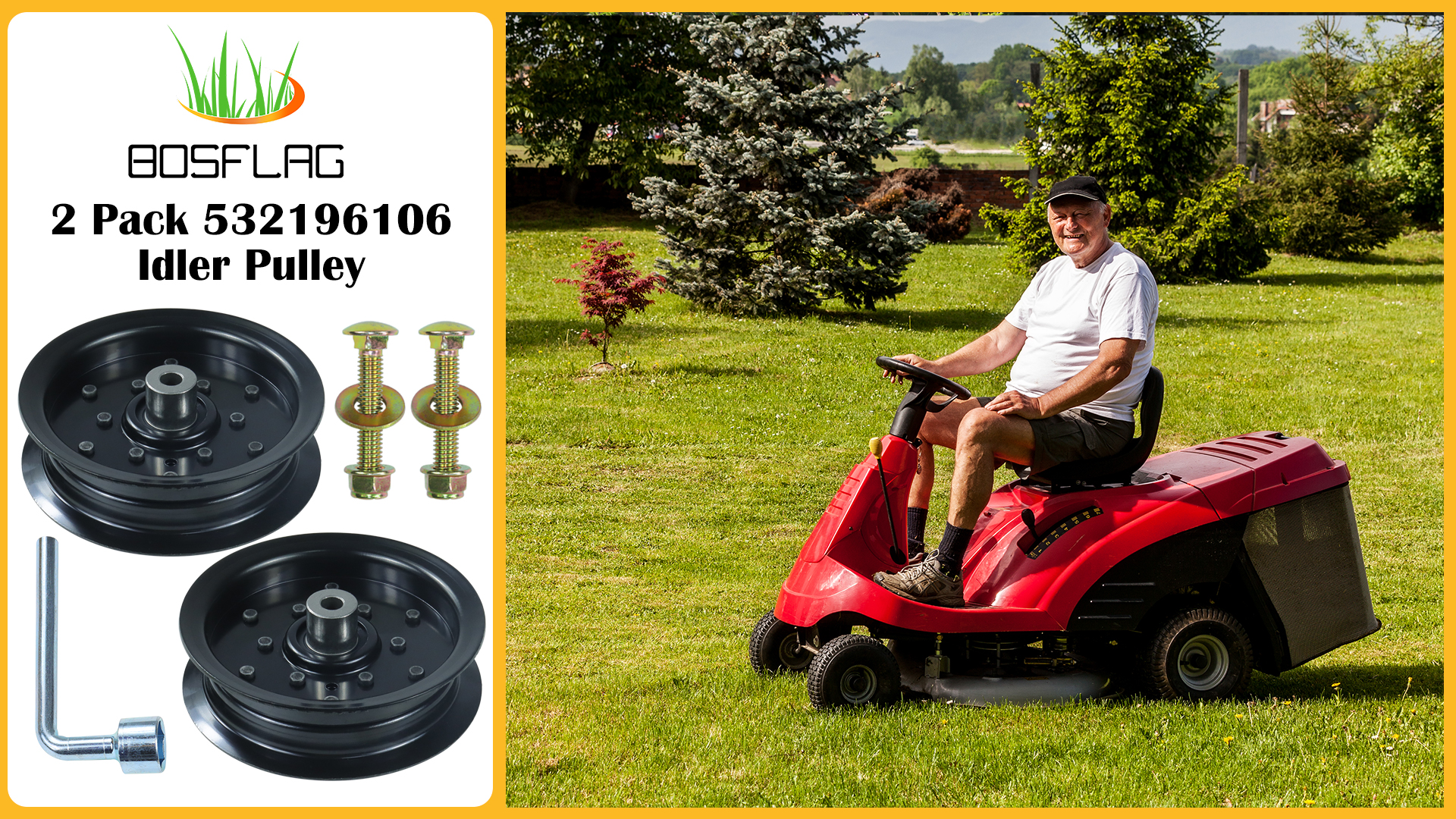 Amazon.com: BOSFLAG 2 Pack 197379 Idler Pulley Replaces 532196106